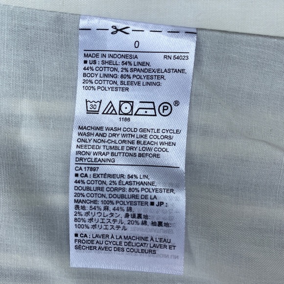 Banana Republic Factory Gray Ivory Striped Stretch Linen Long Blazer - Picture 8 of 8